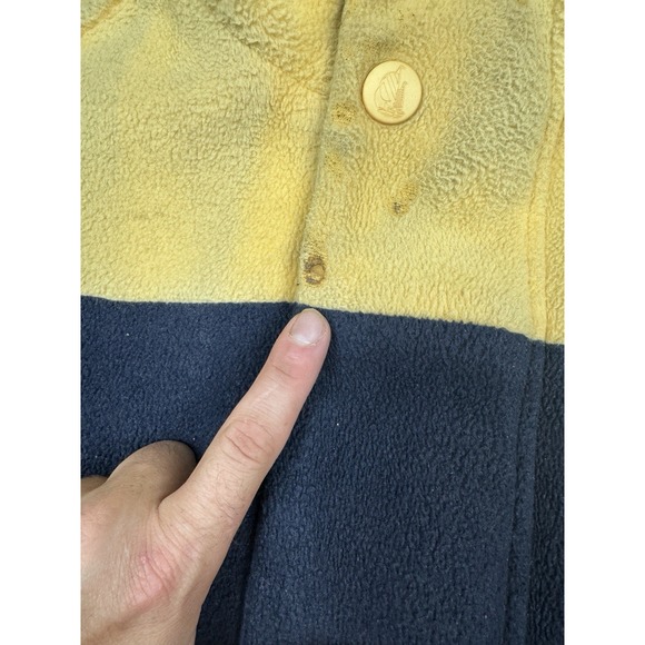 Vtg NAUTICA Jacket Men's XL Blue Full Zip Fleece Sailing‎ Striped Reversible 90s - Picture 4 of 16